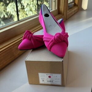 Rothy's The Knot Point II Starfish Pink Flats Size 7 NIB NWT